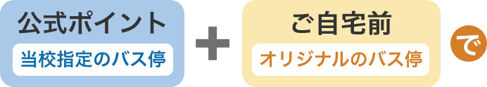 当校指定のバス停 プラス ご自宅付近のオリジナルのバス停で